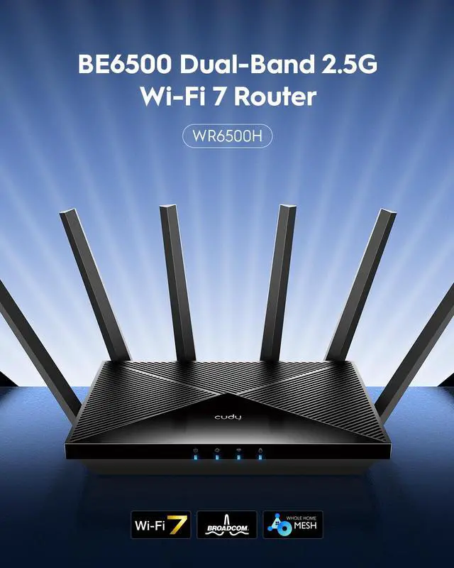 Alt view image 2 of 6 - Cudy WR6500H BE6500 2.5G Wi-Fi 7 Router