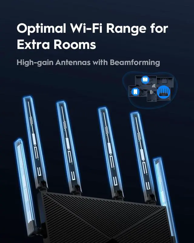 Alt view image 3 of 6 - Cudy WR6500H BE6500 2.5G Wi-Fi 7 Router