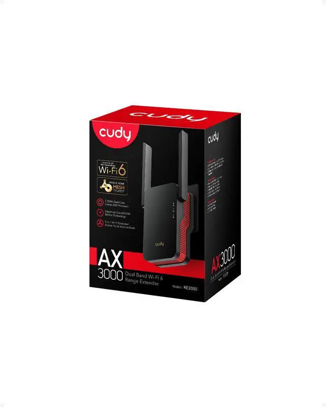 Alt view image 2 of 7 - Cudy AX3000 Mesh Wi-Fi 6 Range Extender RE3000