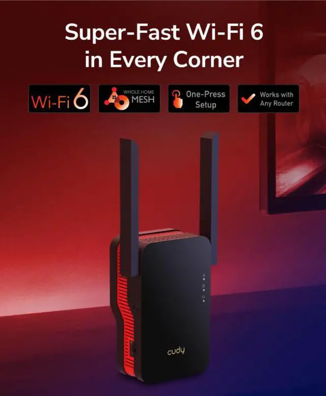 Alt view image 3 of 7 - Cudy AX3000 Mesh Wi-Fi 6 Range Extender RE3000