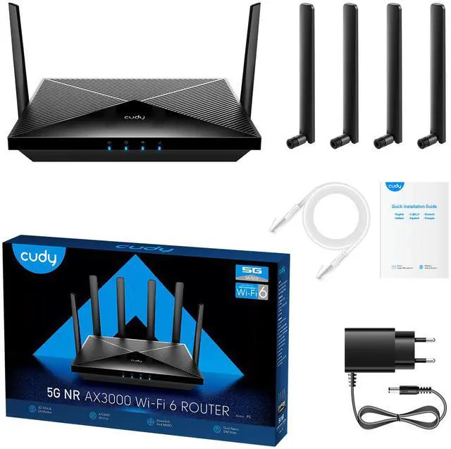 Alt view image 11 of 11 - Cudy 5G SA/NSA AX3000 Wi-Fi 6 Router P5 1.0
