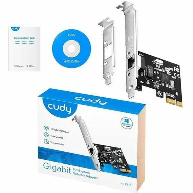 Alt view image 3 of 3 - Cudy Gigabit PCI-E Ethernet Adapter PE10