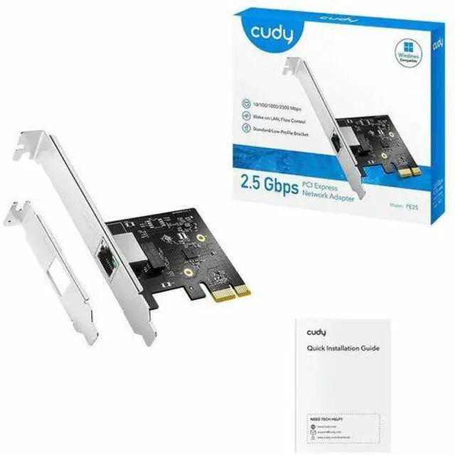Alt view image 3 of 3 - Cudy 2.5 Gbps PCI-E Ethernet Adapter PE25