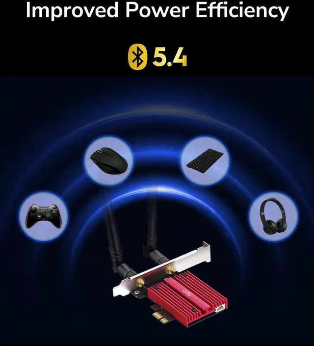 Alt view image 5 of 5 - Cudy BE9300 Wi-Fi 7 Bluetooth 5.4 PCI-E Adapter WE9300