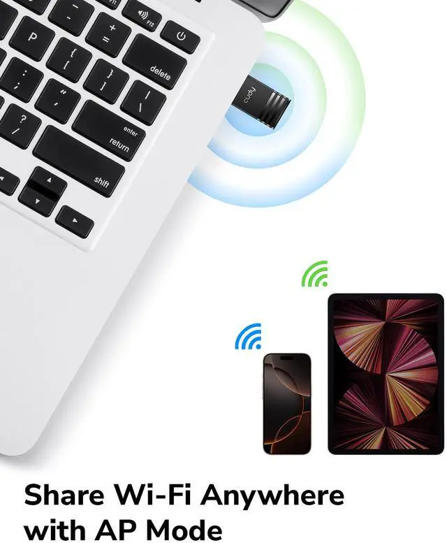Alt view image 4 of 8 - Cudy AC1300 Wi-Fi USB Adapter WU1300S