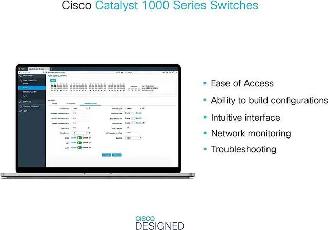 Alt view image 4 of 6 - Cisco Catalyst 1000-8FP-E-2G-L Network Switch, 8 Gigabit Ethernet PoE+ Ports, 120W PoE Budget, 2 1G SFP/RJ-45 Combo Ports, Fanless Operation, Enhanced Limited (C1000-8FP-E-2G-L)