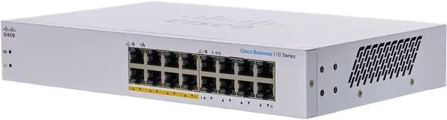 Main image of Cisco 110 CBS110-16PP Ethernet Switch, 16 Ports - 2 Layer Supported