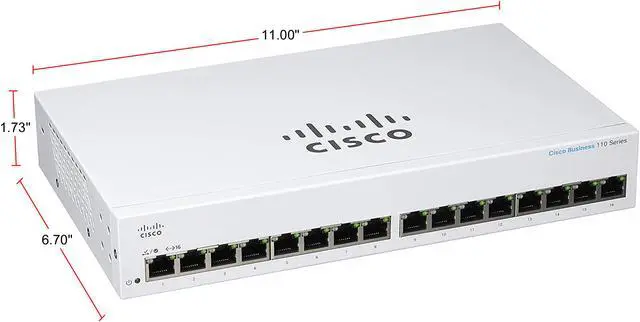 Alt view image 2 of 2 - Cisco Business CBS110-16T Unmanaged Switch, 16 Port GE, Limited Lifetime Protection (CBS110-16T-NA)