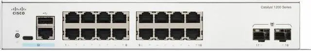 Alt view image 2 of 3 - Cisco Catalyst C1200-16T-2G Ethernet Switch - 16 Ports - Manageable - Gigabit Ethernet - 3 Layer Supported C1200-16T-2G