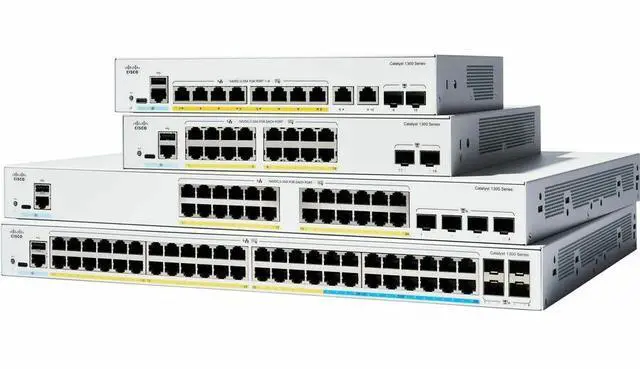 Alt view image 3 of 3 - Cisco Catalyst C1300-24P-4G Ethernet Switch, 24 Ports, Manageable, Gigabit Ethernet, 10/100/1000Base-T, 1000Base-X , 3 Layer Supported