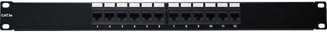 Main image of 4xem 4XRMC5EPP12 12 Port CAT5E Rackmount Patch Panel