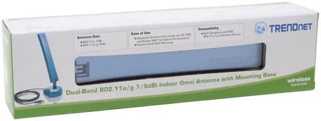 Alt view image 3 of 3 - TRENDnet TEW-AI75OB Dual-Band 11a/g 7/5dBi Indoor Omni Directional Antenna w/ Mounting Base