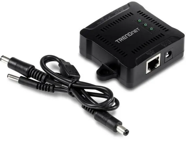 Alt view image 2 of 4 - TRENDnet Gigabit PoE Splitter, 1 x Gigabit PoE Input Port, 1 x Gigabit Output Port, Up to 100m (328 ft), Supports 5V, 9V, 12V Devices, 802.3af PoE Compatible, PoE Powered, Black, TPE-104GS