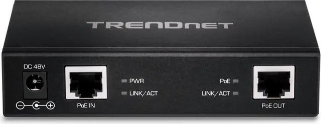 Alt view image 5 of 6 - TRENDnet Gigabit PoE+ Repeater/Amplifier, TPE-E110, Extender, 1 x Gigabit PoE+ In Port, 1 x Gigabit PoE Out Port, Extends 100m for Distance Up to 200m (656 ft), Supports PoE (15.4W) & PoE+ (30W)