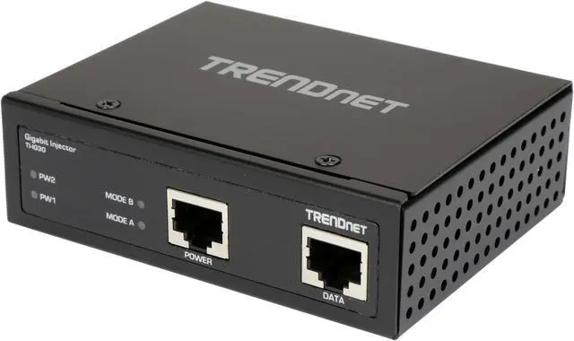 Main image of TRENDnet Hardened Industrial Gigabit PoE+ Injector, DIN-Rail, Wall Mount, IP30 Rated Housing, DIN-rail & Wall Mounts Included, TI-IG30