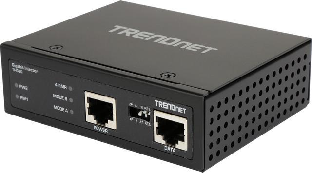 TRENDnet Hardened Industrial 60W Gigabit PoE+ Injector, DIN-Rail Mount,  IP30 Rated Housing, Includes DIN-rail & Wall Mounts, TI-IG60