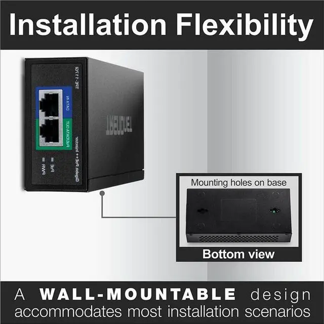 Alt view image 8 of 9 - TRENDnet Gigabit Ultra PoE+ Injector, TPE-117GI