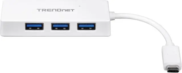 Alt view image 2 of 5 - TRENDnet 4-Port USB C to USB Hub, TUC-H4E, 4 x USB 3.0 Ports, Compact Size USB Type-C Multiport Adapter, Compatible with Windows, Mac OS, Backwards Compatible with USB 2.0, White