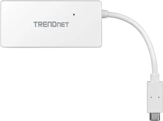 Alt view image 4 of 5 - TRENDnet 4-Port USB C to USB Hub, TUC-H4E, 4 x USB 3.0 Ports, Compact Size USB Type-C Multiport Adapter, Compatible with Windows, Mac OS, Backwards Compatible with USB 2.0, White