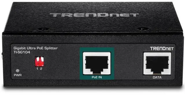 Alt view image 2 of 6 - TRENDnet Industrial Gigabit UPoE Splitter, Dual DC Power Outputs, DIN-Rail or Wall-Mountable, Adjustable Voltage Output, TI-SG104