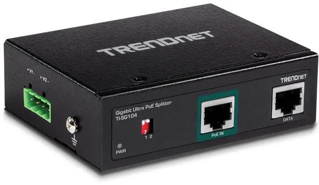 Alt view image 5 of 6 - TRENDnet Industrial Gigabit UPoE Splitter, Dual DC Power Outputs, DIN-Rail or Wall-Mountable, Adjustable Voltage Output, TI-SG104