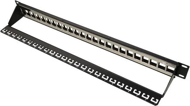Alt view image 6 of 7 - TRENDnet 24-Port Blank Keystone Shielded 1U Patch Panel, 1U 19" Rackmount Housing, Protects Against EMI/RFI Noise, Recommended With TC-K06C6A Cat6A Keystone Jacks (Sold Separately), Black, TC-KP24S