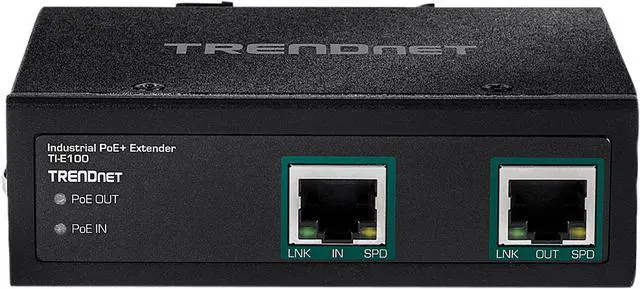 Alt view image 2 of 5 - TRENDnet Industrial Gigabit PoE+ Extender, TI-E100, Single Port PoE, Power Over Ethernet, Supports PoE (15.4W) and PoE+ (30W), Extends 100m, Cascade 2 Units for Distance Up to 300m (984 ft.), IP30