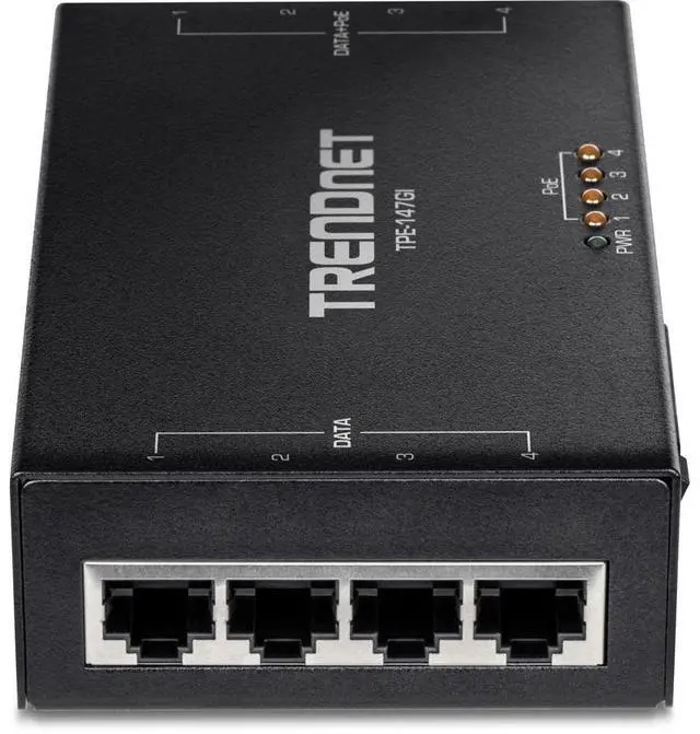Alt view image 5 of 6 - TRENDnet 65W 4-Port Gigabit PoE+ Injector, TPE-147GI