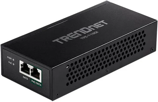 Alt view image 2 of 13 - TRENDnet Gigabit PoE++ Injector, Convert A Non-PoE Port to A PoE++ Gigabit Port, PoE (15.4W), PoE+ (30W), Or PoE++ (95W), Up to 100m (328 ft), Integrated Power Supply, Black, TPE-119GI