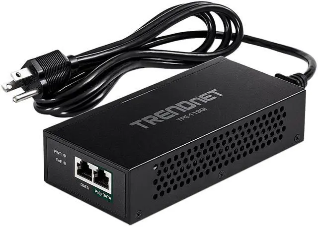Alt view image 6 of 13 - TRENDnet Gigabit PoE++ Injector, Convert A Non-PoE Port to A PoE++ Gigabit Port, PoE (15.4W), PoE+ (30W), Or PoE++ (95W), Up to 100m (328 ft), Integrated Power Supply, Black, TPE-119GI