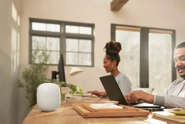 Alt view image 5 of 5 - Google Nest Wifi Pro 6e AX5400 Mesh Router - Snow GA03030-CA