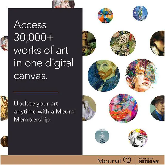 Alt view image 3 of 5 - NETGEAR Meural 21.5" Photo, Art, and NFT Digital Canvas with Built-in Wi-Fi (MC321LW-100PAS) - Birch