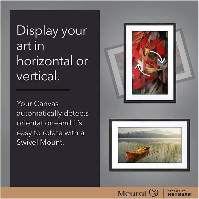 Alt view image 4 of 5 - NETGEAR Meural 21.5" Photo, Art, and NFT Digital Canvas with Built-in Wi-Fi (MC321LW-100PAS) - Birch