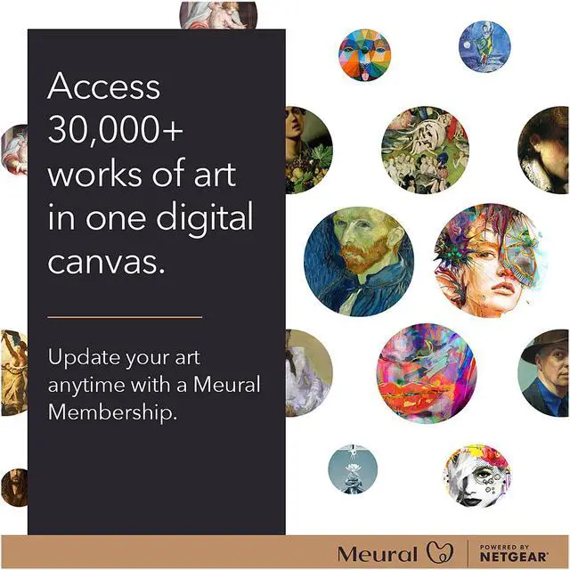 Alt view image 3 of 5 - NETGEAR Meural 27" Photo, Art, and NFT Digital Canvas with Built-in Wi-Fi (MC327BL-100PAS) - Black