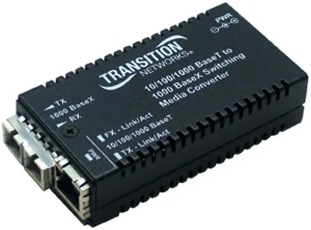 Main image of Transition Networks M/GE-PSW-SX-01-NA 10/100/1000Base-TX to 1000Base-SX Media Converter