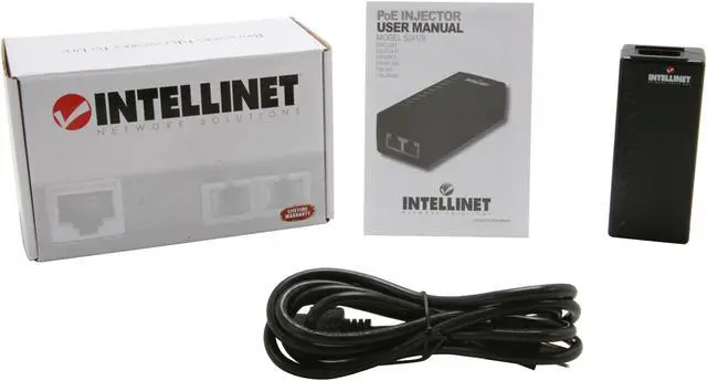 Alt view image 5 of 5 - Intellinet Power over Ethernet (PoE) Injector, 1 Port, 48 V DC, IEEE 802.3af Compliant