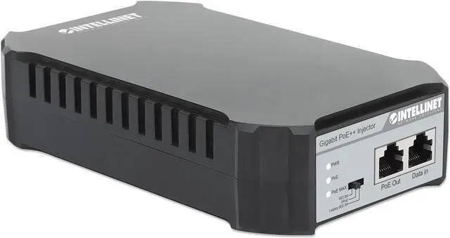Alt view image 2 of 9 - Intellinet Gigabit PoE++ Injector, One 95 W Port, IEEE 802.3bt (4PPoE) Compliant, Plastic Housing, Wall-mount Option
