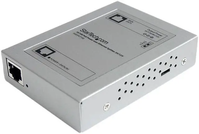 StarTech.com POESPLT100 10/100 PoE Power over Ethernet Splitter 5V/12V ...