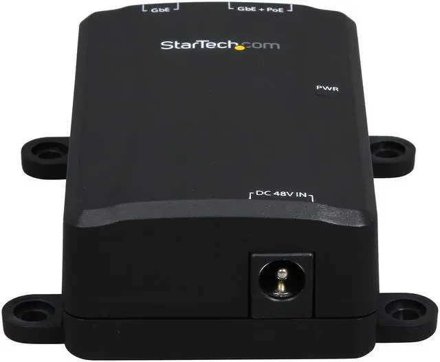 Alt view image 2 of 5 - StarTech.com 1 Port Gigabit PoE Power over Ethernet Injector 48V / 30W - 802.3at / 802.3af - Wall-Mountable