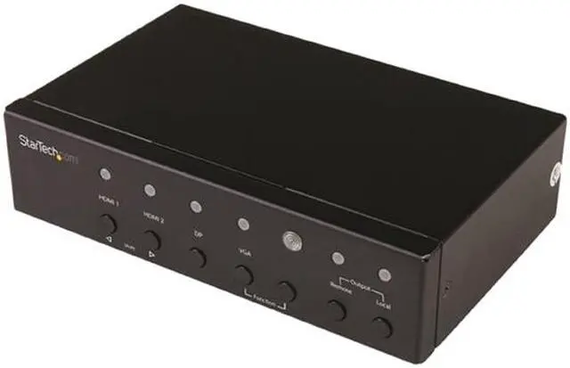 Alt view image 2 of 4 - StarTech STDHVHDBT Multi-Input HDBaseT Extender with Built-in Switch - DisplayPort VGA and HDMI Over CAT5 or CAT6 - Up to 4K - up to 230 ft.