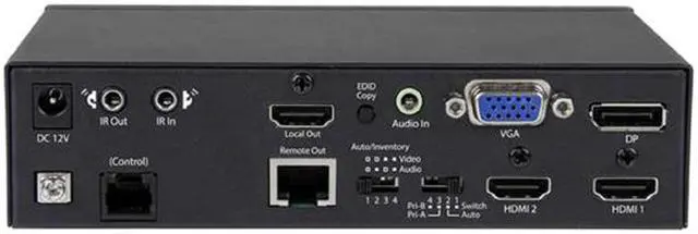Alt view image 3 of 4 - StarTech STDHVHDBT Multi-Input HDBaseT Extender with Built-in Switch - DisplayPort VGA and HDMI Over CAT5 or CAT6 - Up to 4K - up to 230 ft.