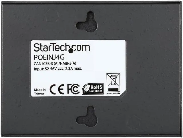 Alt view image 6 of 7 - StarTech POEINJ4G 4-port Gigabit midspan - PoE+ injector - 802.3at / af