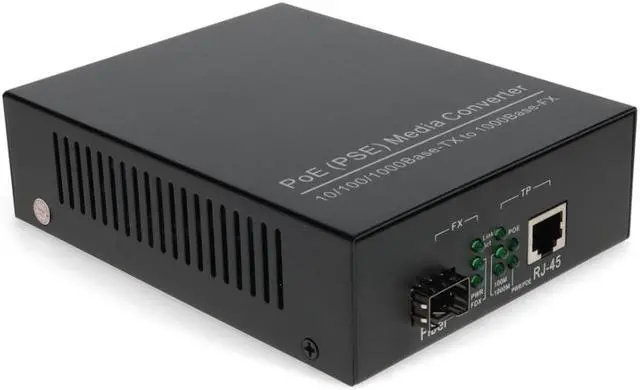 Alt view image 7 of 8 - AddOn 10/100/1000Base-TX(RJ-45) to Open SFP Port POE Media Converter