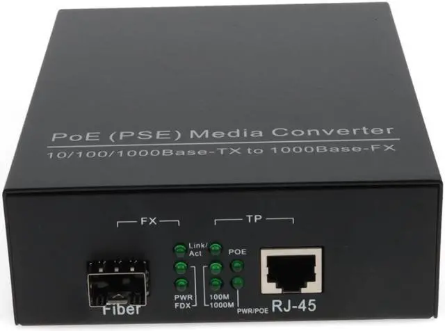 Alt view image 8 of 8 - AddOn 10/100/1000Base-TX(RJ-45) to Open SFP Port POE Media Converter