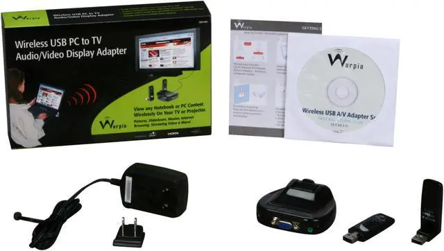 Alt view image 6 of 6 - Warpia SWP100A Wireless PC to TV Audio/Video Display Adapter Set