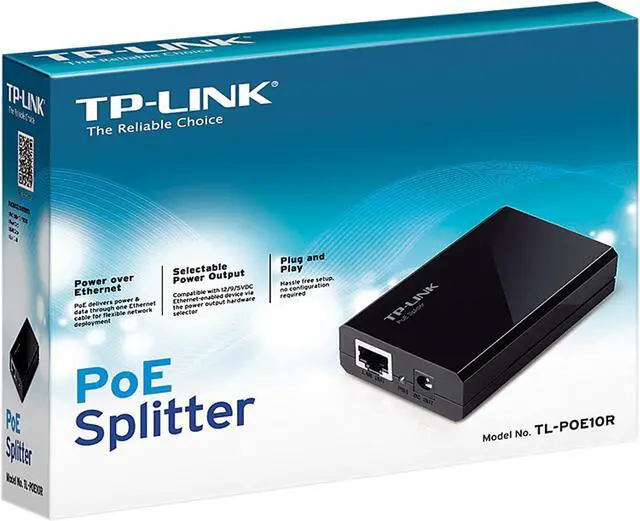 Alt view image 5 of 5 - TP-Link PoE Splitter 802.3af Compliant Gigabit Port 5/9/12V DC Power Output Up to 100 meters325 feet TL-PoE10R, Black