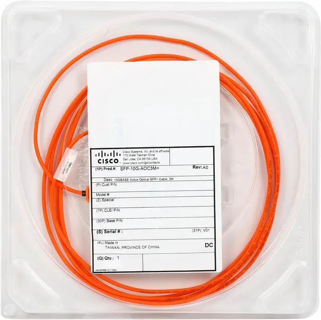 Alt view image 3 of 3 - CISCO SFP-10G-AOC3M= 10GBASE-AOC SFP+ Cable 3 Meter
