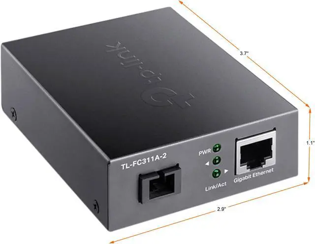 Alt view image 3 of 5 - TP-Link TL-FC311A-2 | Gigabit WDM SFP to RJ45 Fiber Media Converter | Fiber to Ethernet Converter | 10/100/1000Mbps RJ45 Port to 1000Base-LX Single-Mode Fiber