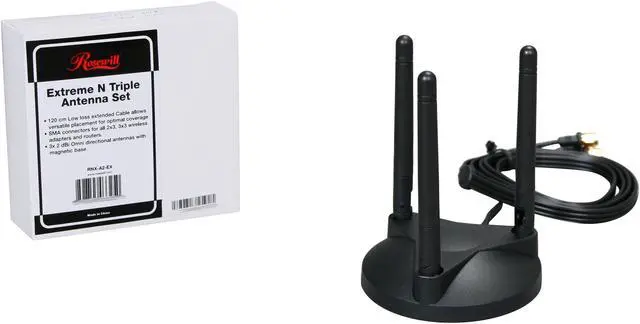 Alt view image 5 of 5 - Rosewill RNX-A2-EX 2.4 GHz Indoor Omni-Directional (2 dBi x3) Antenna Extender/ Design For Wireless N 2x3 or 3x3 Solution/ SMA Connector