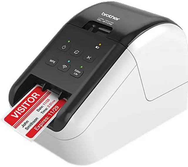 Alt view image 2 of 3 - Brother QL-810W 2.4" Ultra-fast Direct Thermal Label Printer, USB, Wireless (b/g/n), WirelessDirect, Auto Cutter - White/Black